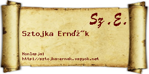 Sztojka Ernák névjegykártya